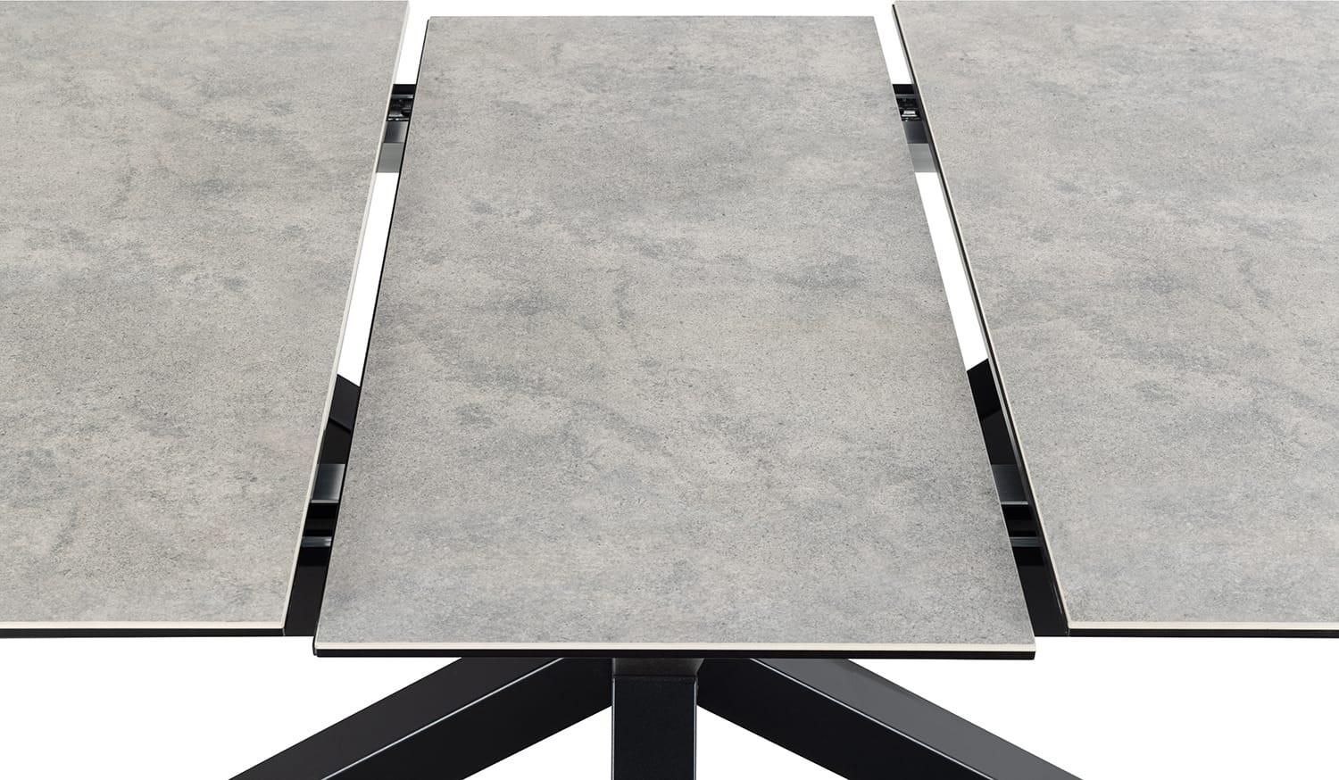 mutoni Table à manger Triple-X céramique gris 168-210x90  