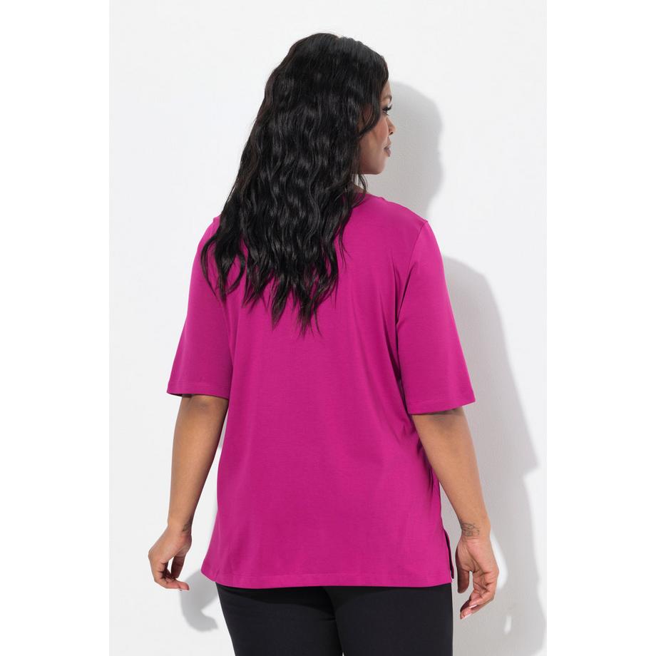 Ulla Popken T-Shirt Linea A Girocollo Manica Mezza  