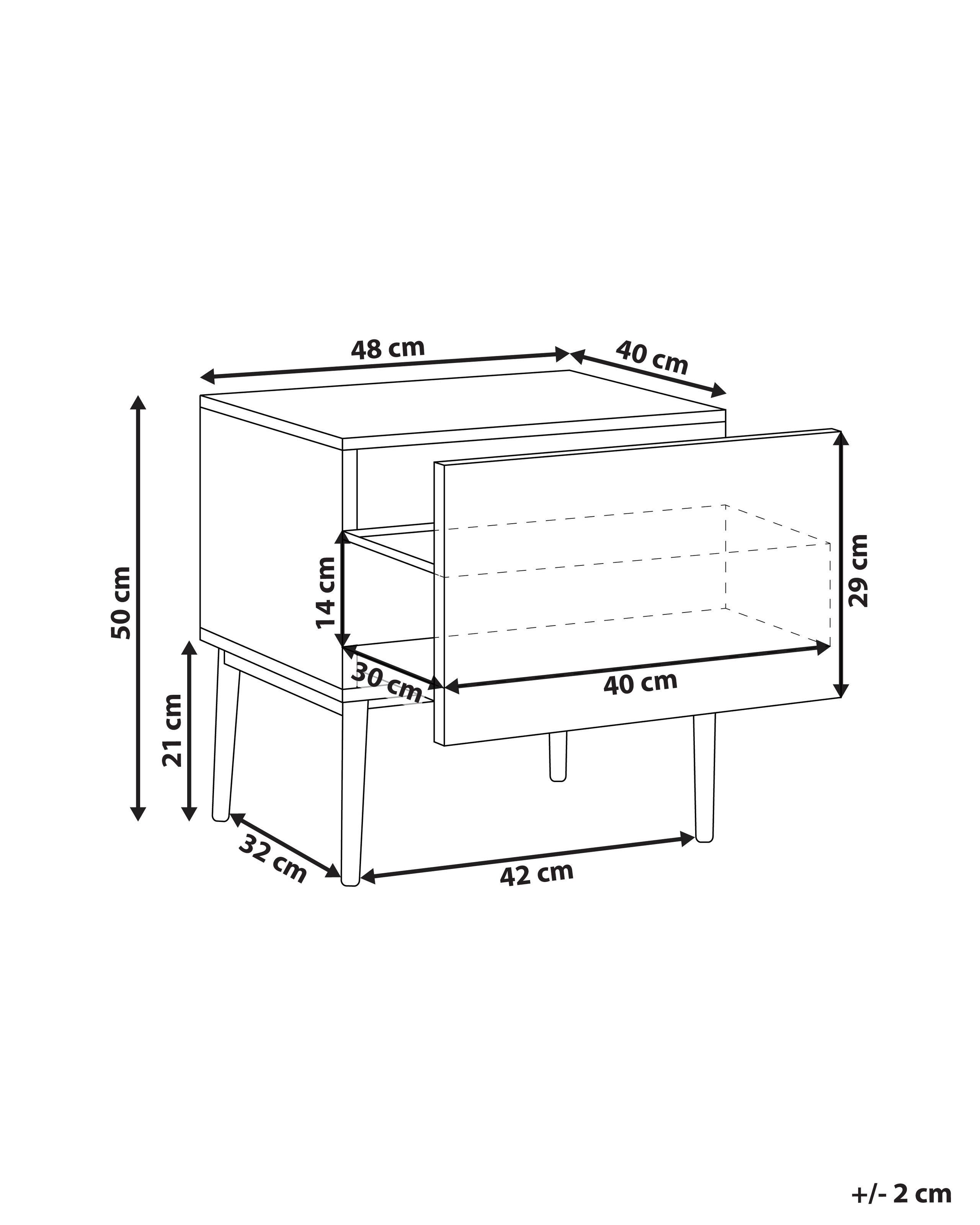 Beliani Comodino en Fibra a media densità (MDF) Moderno BLYTHE  