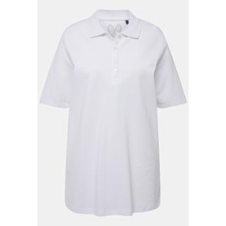 Ulla Popken Polo Piqué Abbottonatura Velluto Mezza Manica  