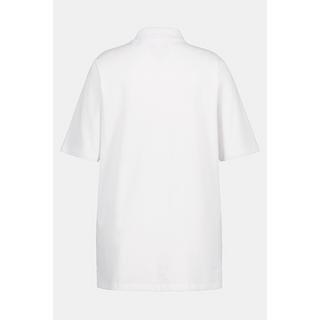 Ulla Popken Polo Piqué Abbottonatura Velluto Mezza Manica  