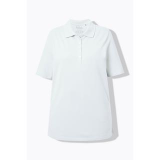 Ulla Popken Polo Piqué Abbottonatura Velluto Mezza Manica  