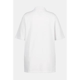 Ulla Popken Polo Piqué Abbottonatura Velluto Mezza Manica  