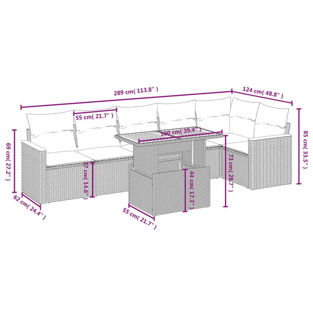 VidaXL Ensemble de canapés de jardin rotin synthétique  