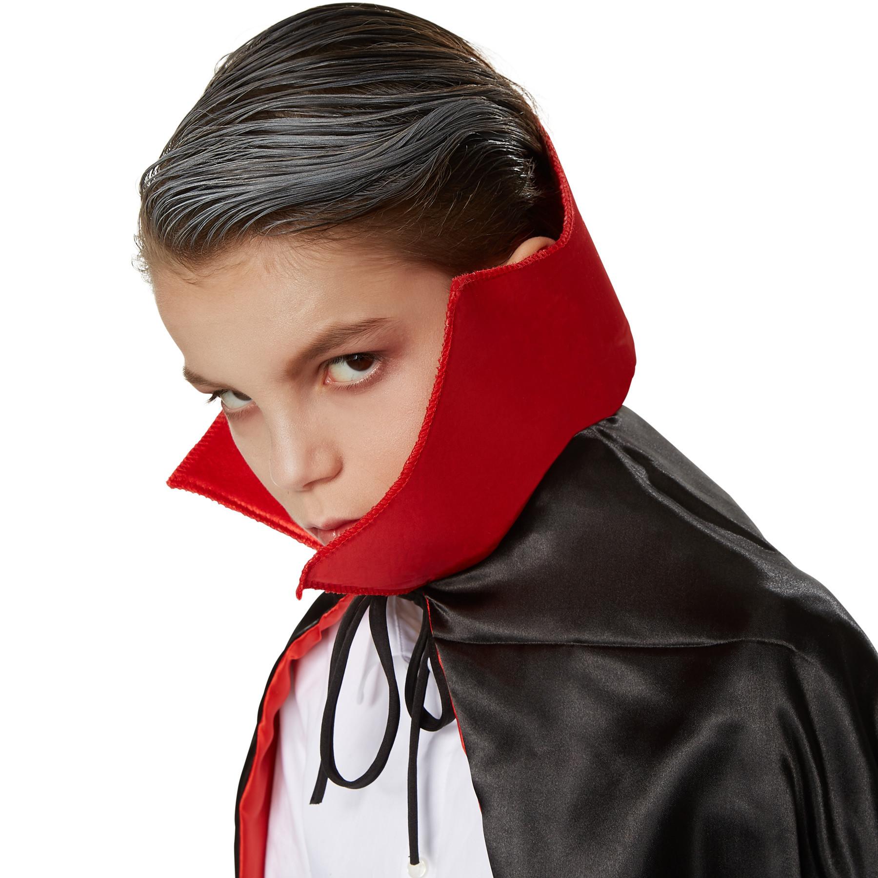 Kinwers Cape De Vampire Enfant – Velours, Capuche, 100 Cm De Long, Pour Halloween Et Carnaval