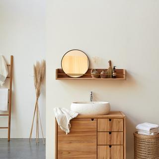 Tikamoon Wandregal für das Bad aus massivem Teakholz 100 cm Sasha  