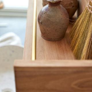 Tikamoon Wandregal für das Bad aus massivem Teakholz 100 cm Sasha  