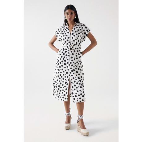 Salsa  Robe chemise Polka Dot Midi Dress 