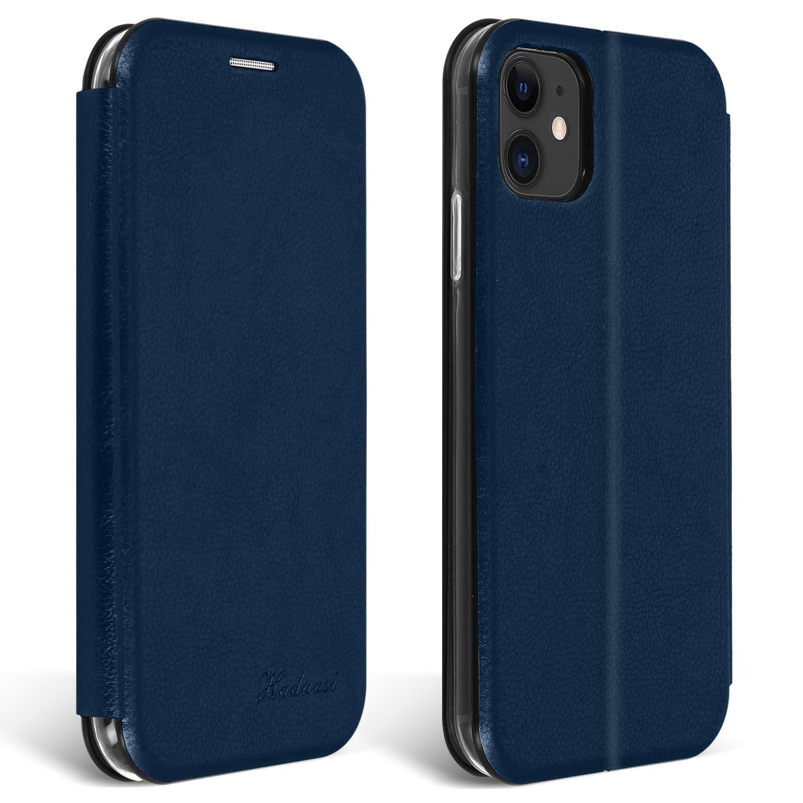 Avizar  Housse iPhone 11 Simili-Cuir Bleu 