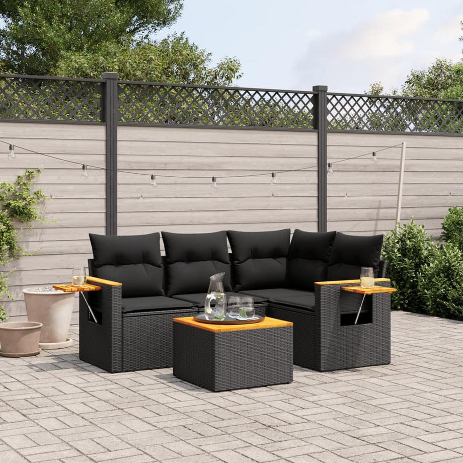 VidaXL set divano da giardino Polirattan  
