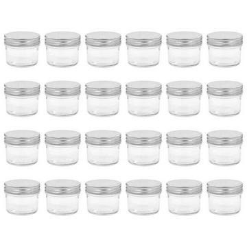 24 pcs pots à confiture couvercles  verre verre