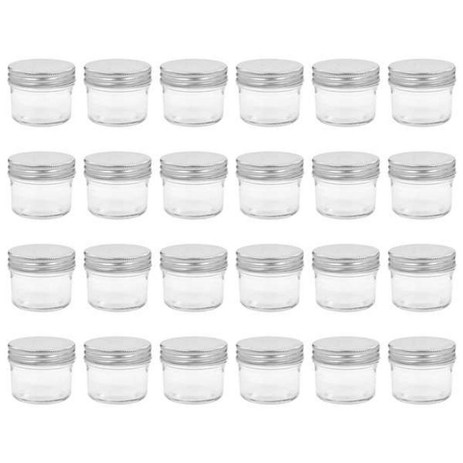 24 pcs pots à confiture couvercles  verre verre