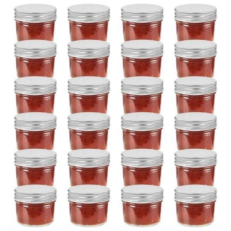 VidaXL 24 pcs pots à confiture couvercles  verre verre  