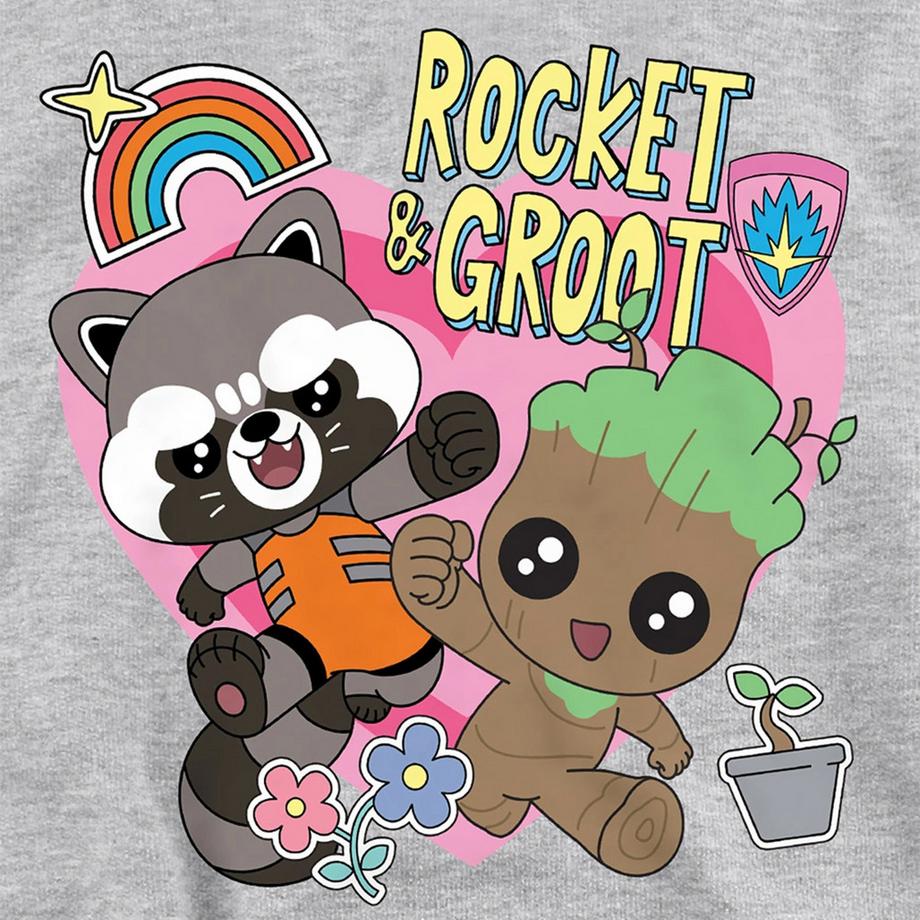 Guardians Of The Galaxy  Bff Felpa Con Cappuccio Rocket E Groot Da Indossare 