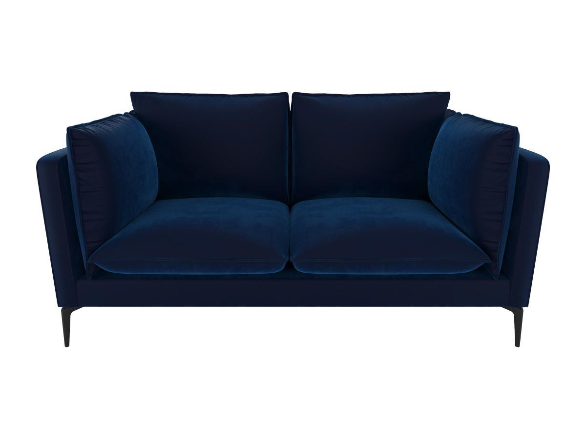 Vente-unique Sofa 2-Sitzer - Samt - Dunkelblau - KESTREL II  