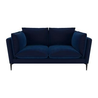 Vente-unique Sofa 2-Sitzer - Samt - Dunkelblau - KESTREL II  