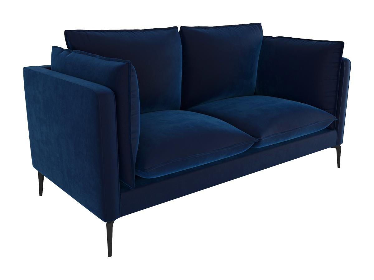 Vente-unique Sofa 2-Sitzer - Samt - Dunkelblau - KESTREL II  