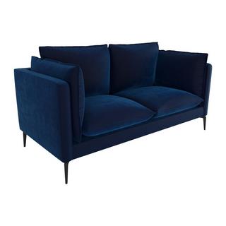 Vente-unique Sofa 2-Sitzer - Samt - Dunkelblau - KESTREL II  