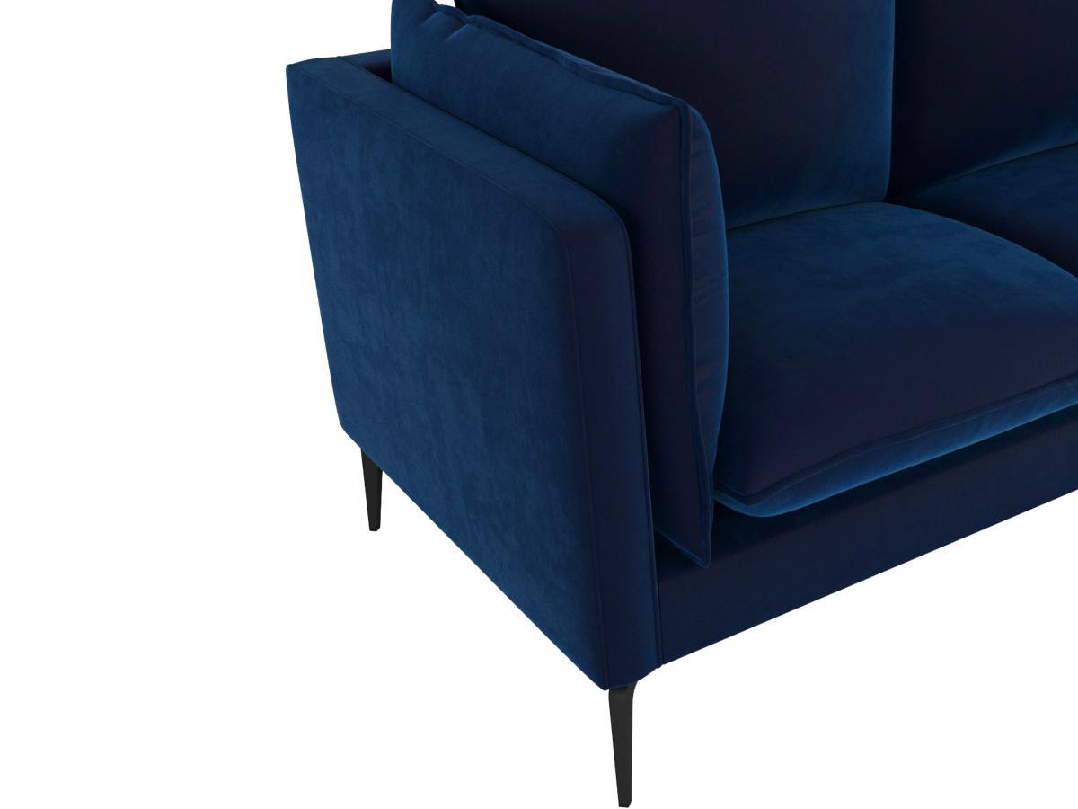 Vente-unique Sofa 2-Sitzer - Samt - Dunkelblau - KESTREL II  