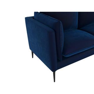 Vente-unique Sofa 2-Sitzer - Samt - Dunkelblau - KESTREL II  