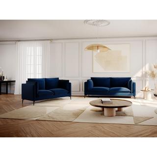 Vente-unique Sofa 2-Sitzer - Samt - Dunkelblau - KESTREL II  