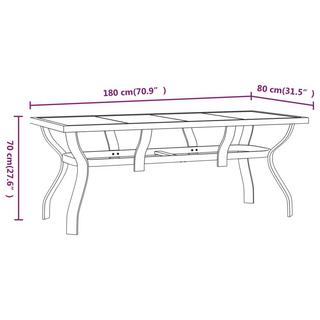 VidaXL Table de jardin acier  