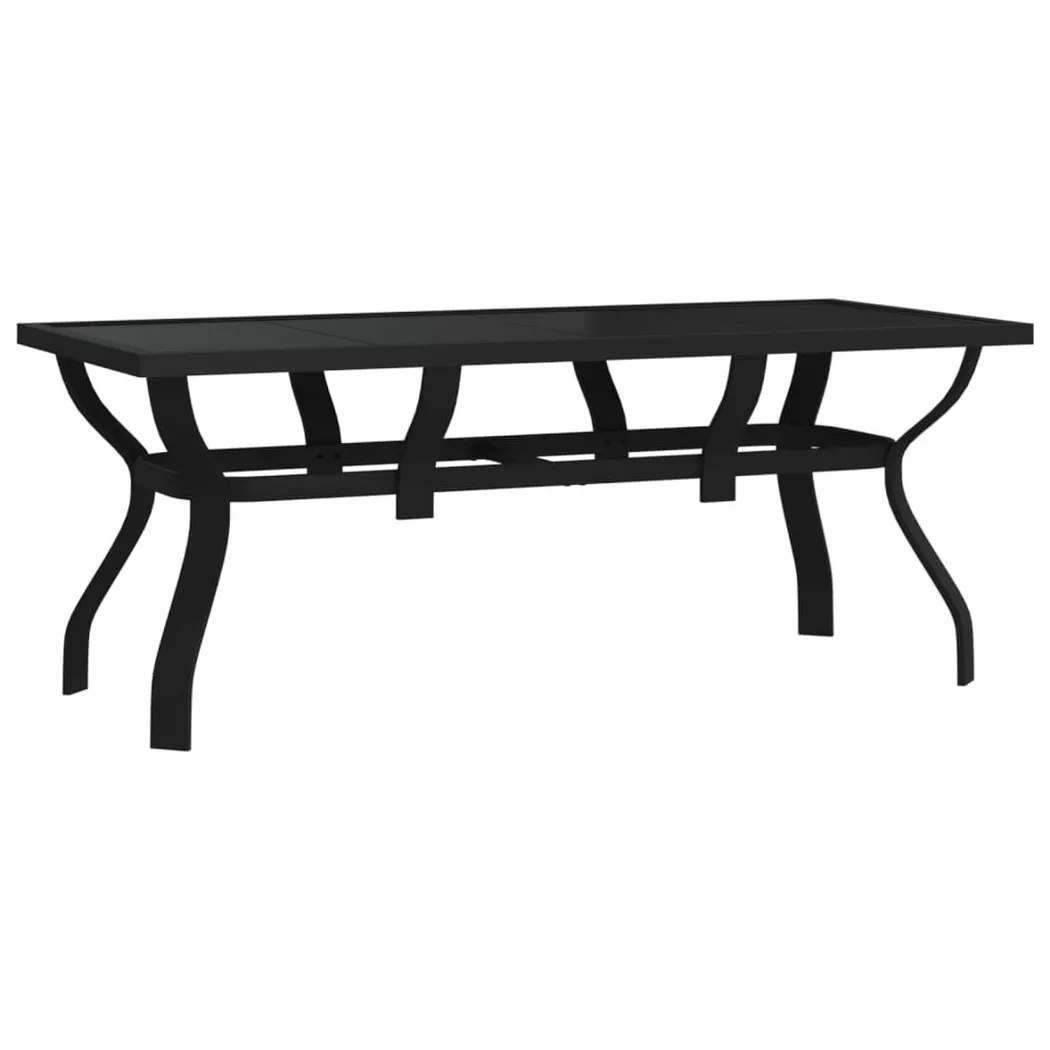 VidaXL - Gartentisch stahl, One Size, Schwarz