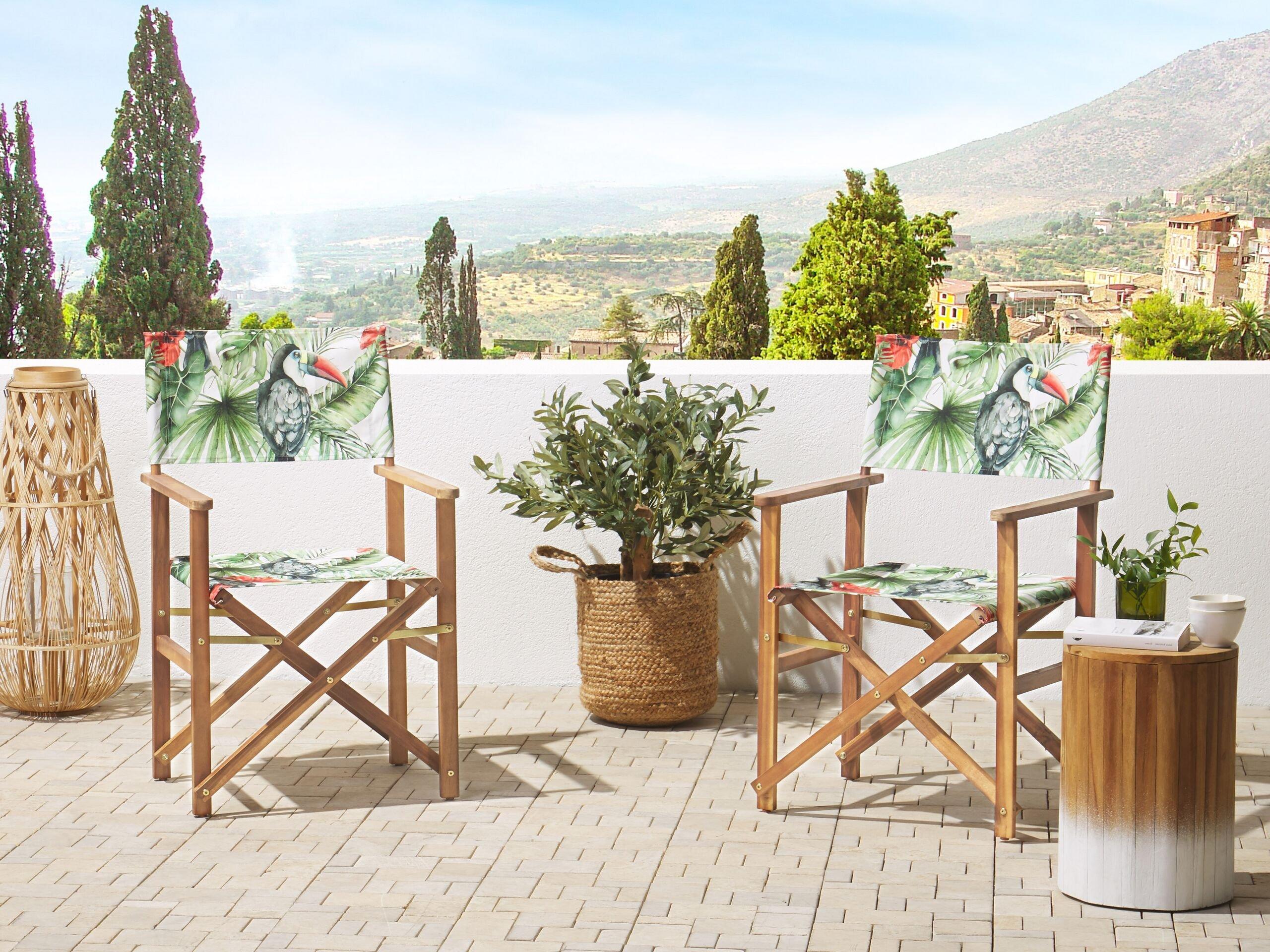 Beliani Set di 2 sedie da giardino en Tessuto Moderno CINE  