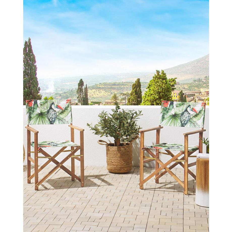 Beliani Gartenstuhl 2er Set aus Stoff  CINE  