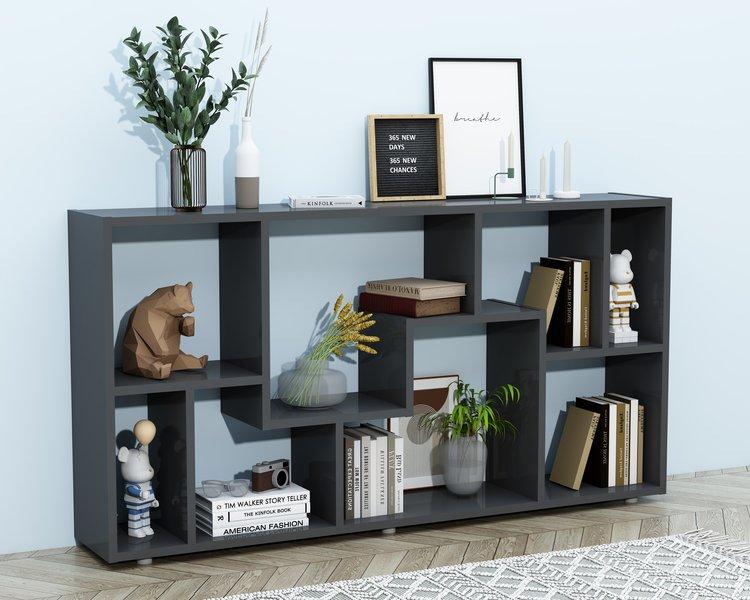 VCM Holz Standregal Bücherregal Medienregal Aufbewahrung Raumteiler Deko Regal Lanisa L  