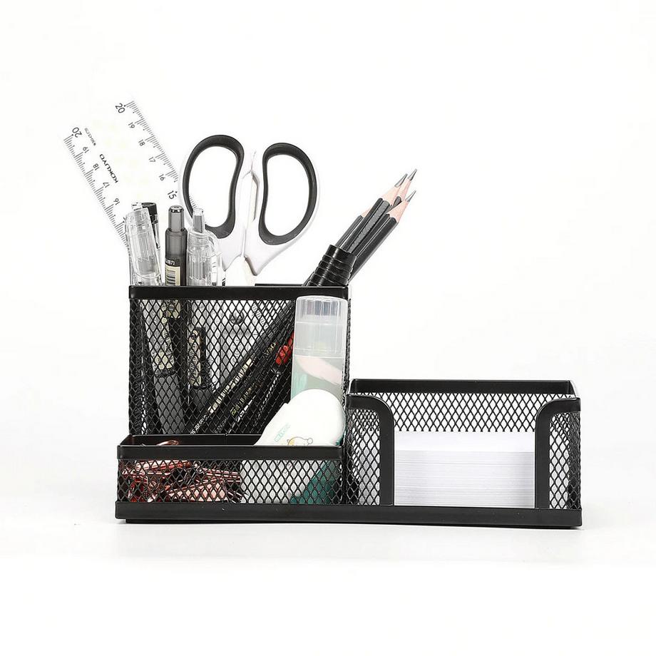 Mesh Schreibtisch Organizer Metall Büro Aufbewahrungsbox mit Fach Briefpapierhalter Bürobedarf