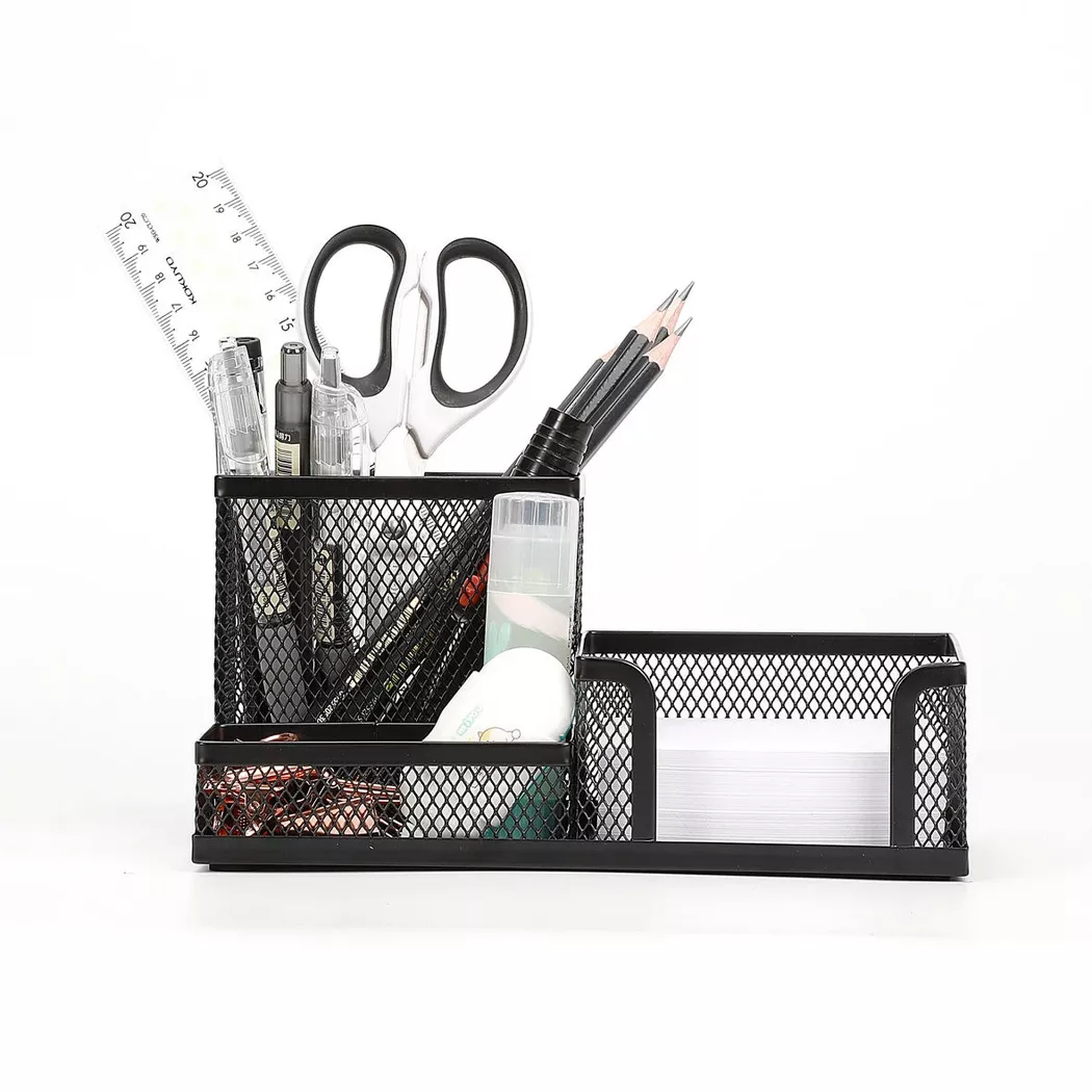Alopini - Mesh Schreibtisch Organizer Metall Büro Aufbewahrungsbox mit Fach Briefpapierhalter Bürobedarf, One Size, Multicolor