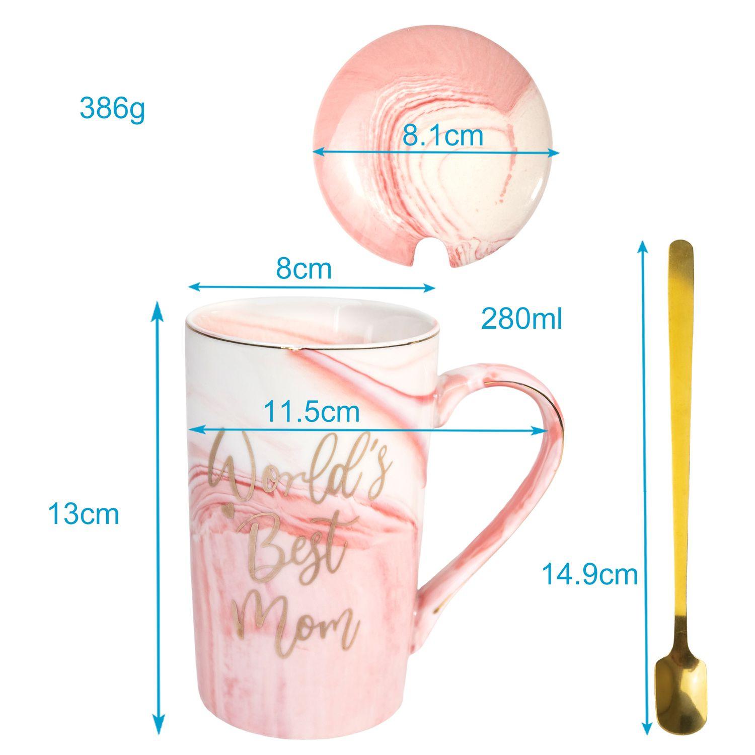 Intirilife Intrilife Tasse à café avec couvercle Cadeau pour la Fête des Mères - World's Best Mom  