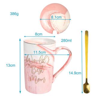 Intirilife Intrilife Tasse à café avec couvercle Cadeau pour la Fête des Mères - World's Best Mom  