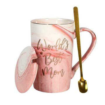 Intrilife Tasse à café avec couvercle Cadeau pour la Fête des Mères - World's Best Mom