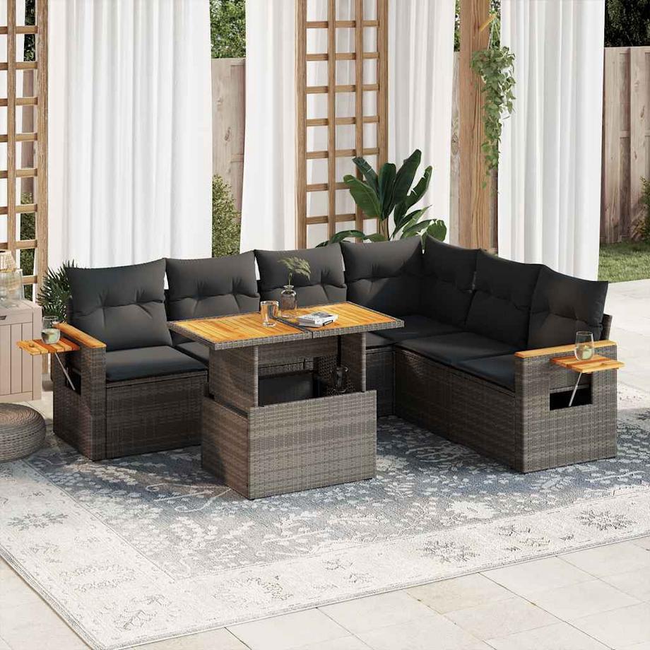 VidaXL set di divani da giardino Polirattan  
