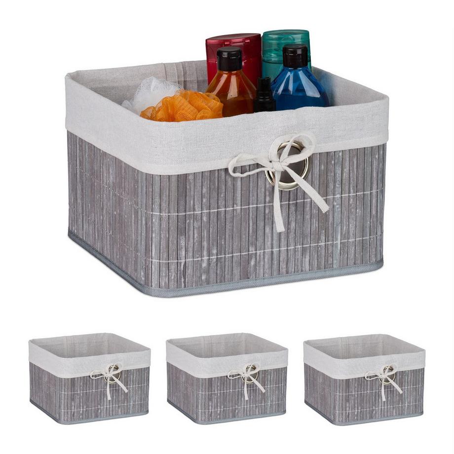 Set di cestini portaoggetti in bambù