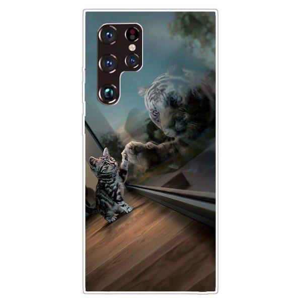 Cover-Discount  Galaxy S22 Ultra - Custodia in gomma siliconica gatto 