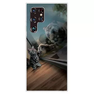 Cover-Discount  Galaxy S22 Ultra - Custodia in gomma siliconica gatto 
