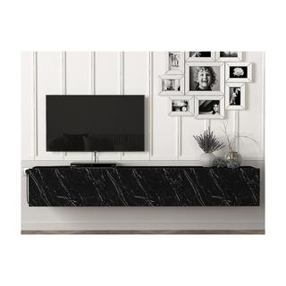 Vente-unique TV-Hängemöbel mit 3 Türen - Marmor-Optik - VIKILA  