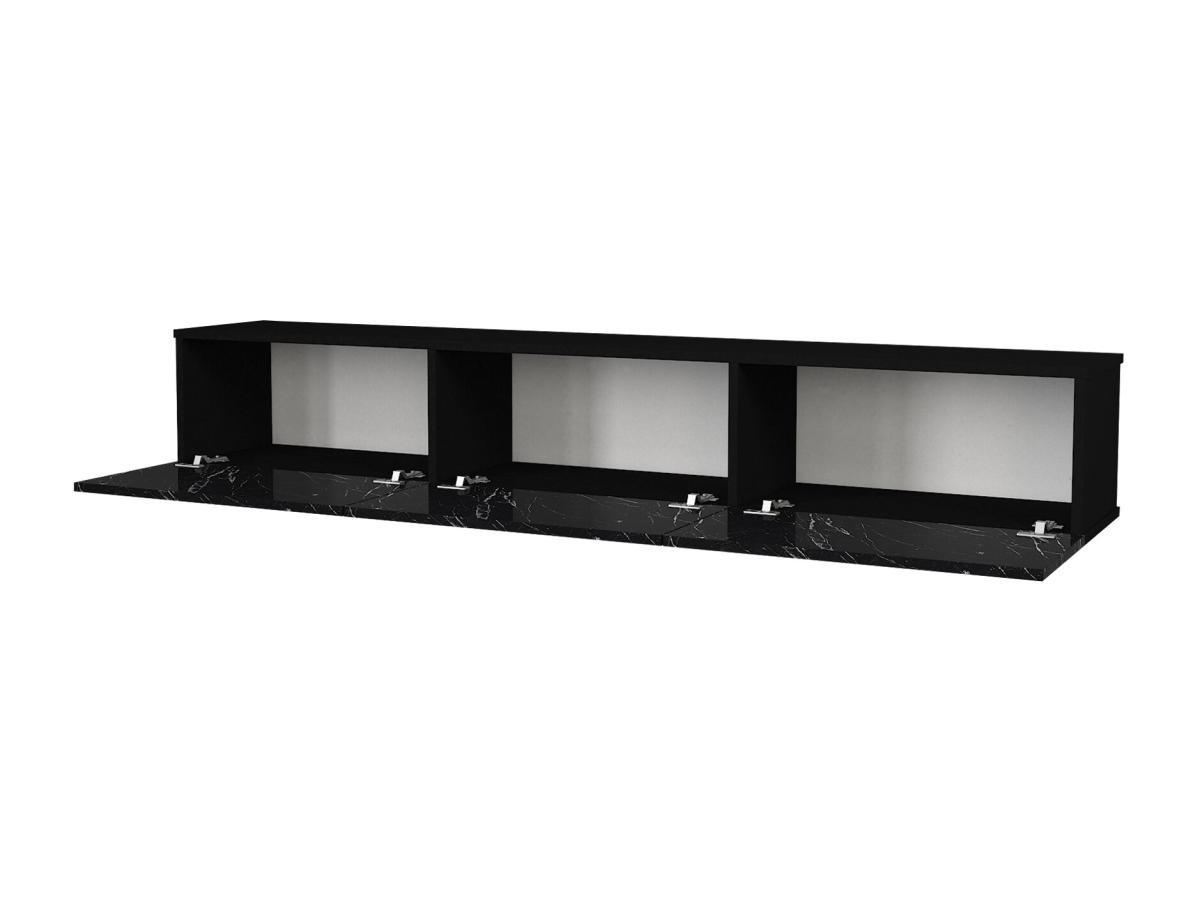 Vente-unique TV-Hängemöbel mit 3 Türen - Marmor-Optik - VIKILA  