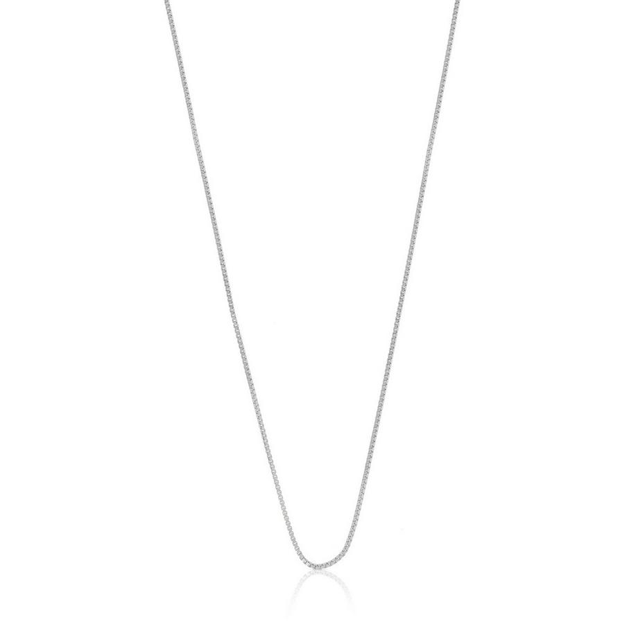 Collier en or blanc chaine vénitienne 750, 0,6mm, 45cm