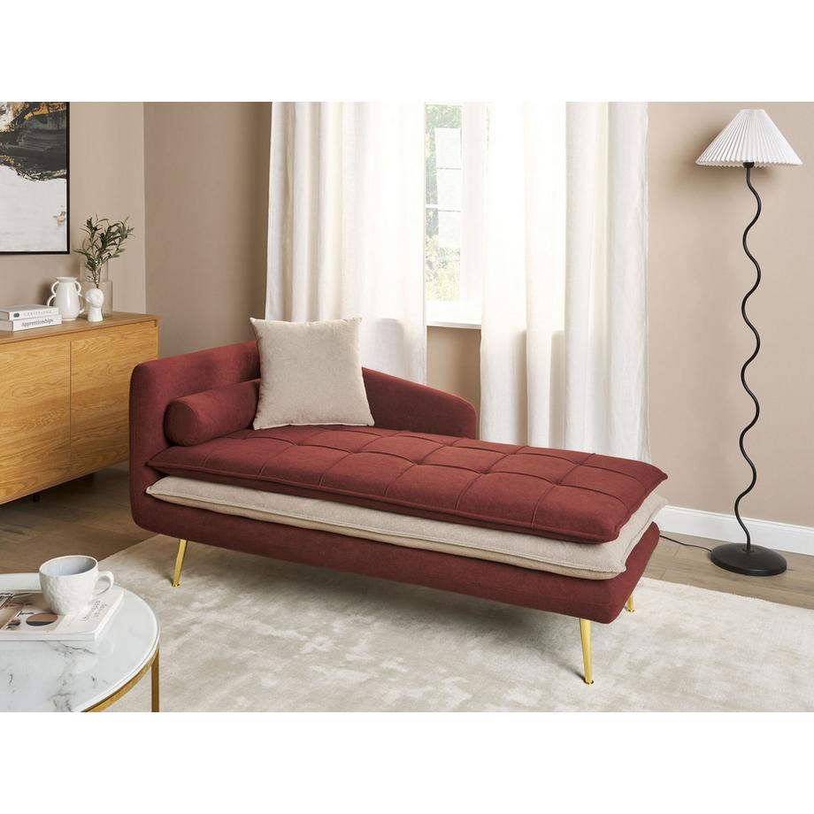 Beliani Chaise longue côté gauche en Tissu Glamour GONESSE  