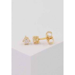 MUAU Schmuck  Clous d'oreilles solitaires 6 poignées en or jaune 750 diamants 0,34ct. 6mm 