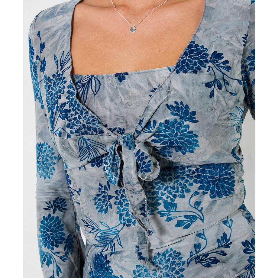 Joe Browns Top Dévoré con Fantasia Floreale e Nodo Frontale  