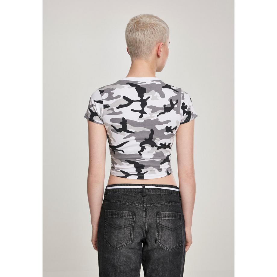 URBAN CLASSICS Melange Stretch Camouflage Cropped T-Shirt  