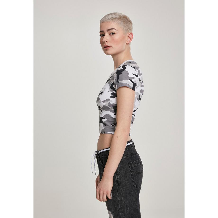 URBAN CLASSICS Melange Stretch Camouflage Cropped T-Shirt  