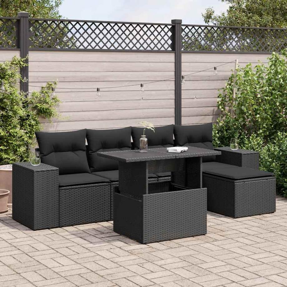 VidaXL set di divani da giardino Polirattan  