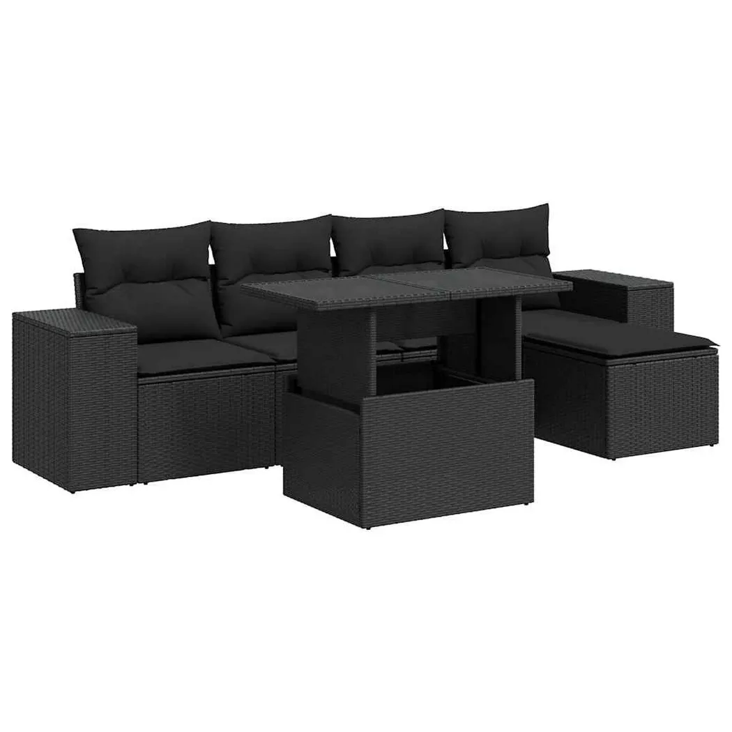 VidaXL - Ensemble de canapés de jardin rotin synthétique, One Size, Noir