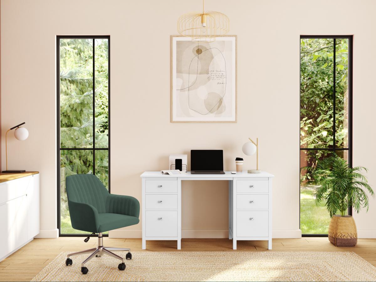 Vente-unique Chaise de bureau Velours Hauteur réglable ELEANA  